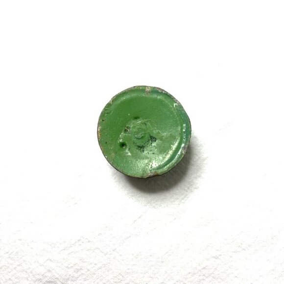 Vtg Robin Cage Ikebana Pottery Round Planter Vase w/ Metal Frog Flower Holder - Picture 9 of 9